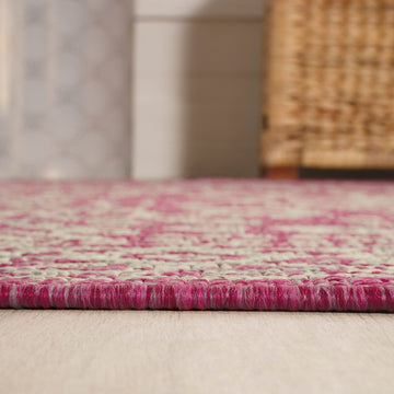 Sinjuri Medallion Textured Weave Indoor/outdoor Runner Rug